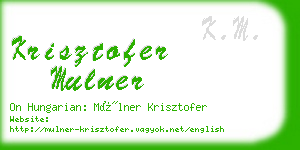 krisztofer mulner business card